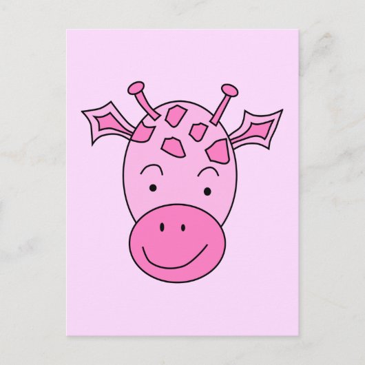 Niedliche Rosa Giraffe. Postkarte (Vorderseite)
