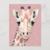 Niedliche Rosa Giraffe Postkarte (Vorderseite)
