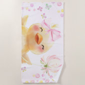 Niedliche Rosa Girl Rubber Duck Strandtuch (Vorderseite)