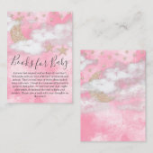 Niedliche Rosa Glitzer Moon Stars Bücher für Babyd Begleitkarte (Vorne/Hinten)