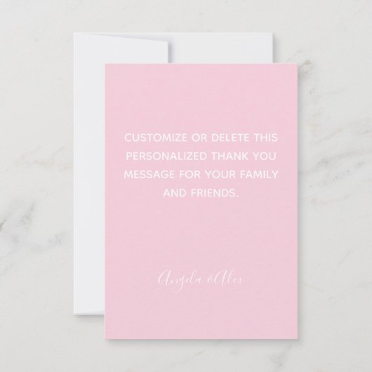 Niedliche Rosa-Gnome-Hochzeit Dankeskarte (Rückseite)