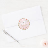 Niedliche Rosa Gold Bunny Rabbit Babydusche Dekora Runder Aufkleber (Umschlag)