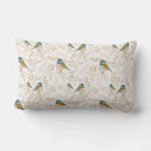 Niedliche Rosa Gold Chickade Bird Blumenstrauß Pri Lendenkissen (Rückseite)