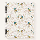 Niedliche Rosa Gold Chickadee Blumendruck Notizblock (Vorderseite)