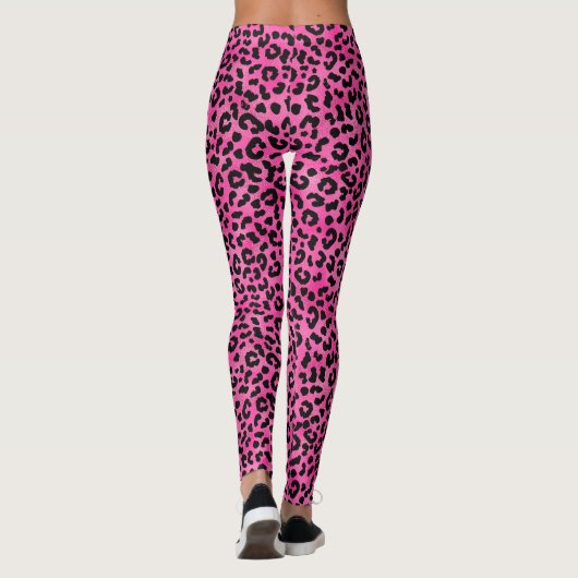 Niedliche Rosa/Goldleopard-Print-Leggings Leggings (Rückseite)