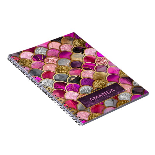 Niedliche, rosa Goldmagenskala Notizblock (Rechte Seite)