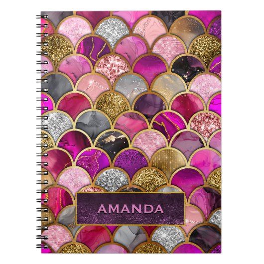 Niedliche, rosa Goldmagenskala Notizblock (Vorderseite)