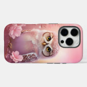 Niedliche, rosa, grasende Eule Case-Mate iPhone Hülle (Rückseite (Horizontal))