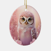 Niedliche, rosa, grasende Eule Keramik Ornament (Rechts)