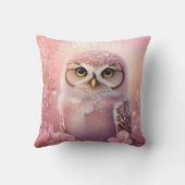 Niedliche, rosa, grasende Eule Kissen (Rückseite)