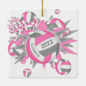 niedliche, rosa, graue Volleyballschuhe Keramikornament (Rückseite)