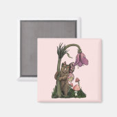 Niedliche Rosa Grizzly Bärenfarne im verzauberten  Magnet (Vorderseite/Rückseite)