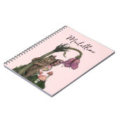 Niedliche Rosa Grizzly Bärenfarne im verzauberten Notizblock (Linke Seite)