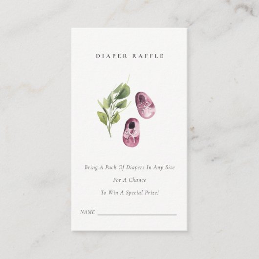 Niedliche Rosa grüne Leafy Windelwanne Kinderdusch Begleitkarte (Vorderseite)