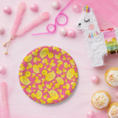 Niedliche rosa Gummienten Pappteller (Party)