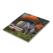 Niedliche Rosa-Haar-Fairy trifft Ladybug Fliese (Seite)