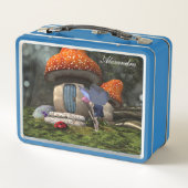 Niedliche Rosa-Haar-Fairy trifft Ladybug Metall Brotdose (Rückseite)