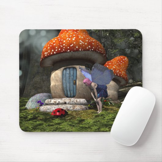 Niedliche Rosa-Haar-Fairy trifft Ladybug Mousepad (Mit Mouse)