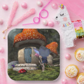 Niedliche Rosa-Haar-Fairy trifft Ladybug Pappteller (Party)
