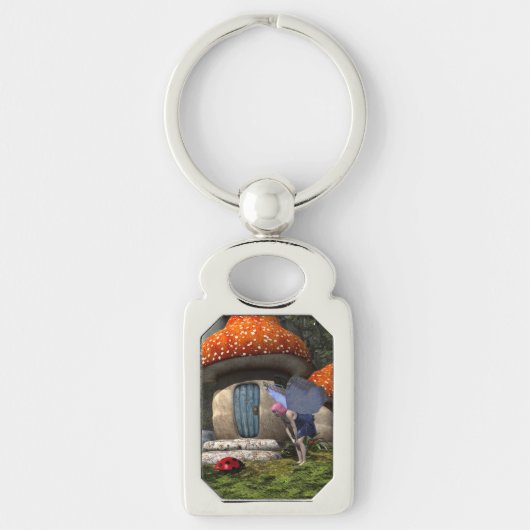 Niedliche Rosa-Haar-Fairy trifft Ladybug Schlüsselanhänger (Vorderseite)