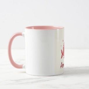 Niedliche Rosa Hai-Tasse mit der Beschriftung "am Tasse