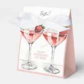Niedliche Rosa-Happy-Galentinstag Erdbeeren BESTE Geschenkschachtel (Vorderseite)
