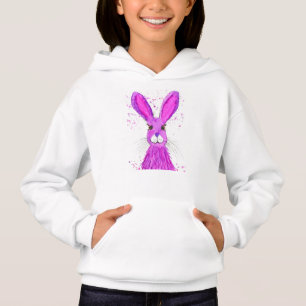 Niedliche Rosa-Hasen-Kaninchen mit Wasserfarbe mäd Hoodie