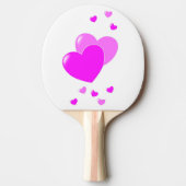 Niedliche rosa Herzen auf Schwarz/Weiß, Individuel Tischtennis Schläger (Vorderseite)