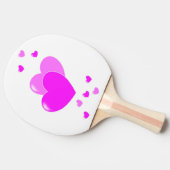 Niedliche rosa Herzen auf Schwarz/Weiß, Individuel Tischtennis Schläger (Seitenansicht)