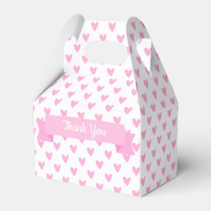 Niedliche rosa Herzen   Babydusche Vielen Dank Geschenkschachtel