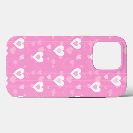 Niedliche rosa Herzen Case-Mate iPhone Hülle (Rückseite (Horizontal))