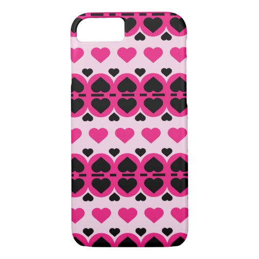 Niedliche rosa Herzen Case-Mate iPhone Hülle (Rückseite)