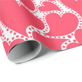 Niedliche rosa Herzen Geschenkpapier (Rolleneckpunkt)