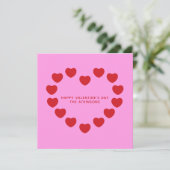 Niedliche rosa Herzen Moderne Gebräuche Valentinst Karte (Stehend Vorderseite)