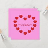 Niedliche rosa Herzen Moderne Gebräuche Valentinst Karte (Vorderseite/Rückseite Beispiel)