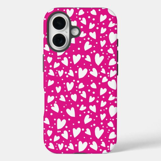 Niedliche rosa Herzen nahtloses Muster Case-Mate iPhone Hülle (Rückseite)