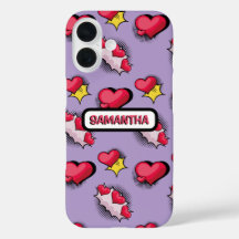 Niedliche rosa Herzen personalisierter Name