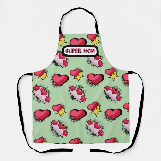 Niedliche rosa Herzen personalisierter Name Schürze (Vorderseite)