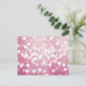 Niedliche rosa Herzen Postkarte (Stehend Vorderseite)