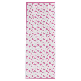 Niedliche rosa Herzen romantisches Muster Geschenktüte Für Weinflaschen