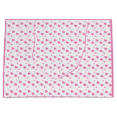 Niedliche rosa Herzen romantisches Muster Große Geschenktüte (Vorderseite)