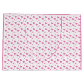 Niedliche rosa Herzen romantisches Muster Große Geschenktüte (Rückseite)