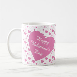 Niedliche rosa Herzen romantisches Muster Kaffeetasse