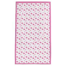 Niedliche rosa Herzen romantisches Muster Kleine Geschenktüte