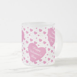 Niedliche rosa Herzen romantisches Muster Mattglastasse