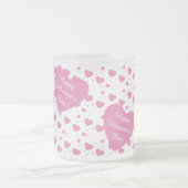 Niedliche rosa Herzen romantisches Muster Mattglastasse (Mittel)