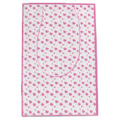 Niedliche rosa Herzen romantisches Muster Mittlere Geschenktüte (Vorderseite)