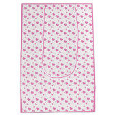 Niedliche rosa Herzen romantisches Muster Mittlere Geschenktüte (Rückseite)