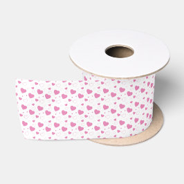 Niedliche rosa Herzen romantisches Muster Satinband