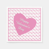 Niedliche rosa Herzen romantisches Muster Serviette (Vorderseite)